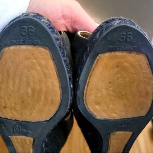 Castaner Grey & BlueSuede Blue Rope Wedge Ankle Wrap Sandals 36. Espadrilles. - Picture 7 of 8